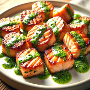 pan seared salmon bites