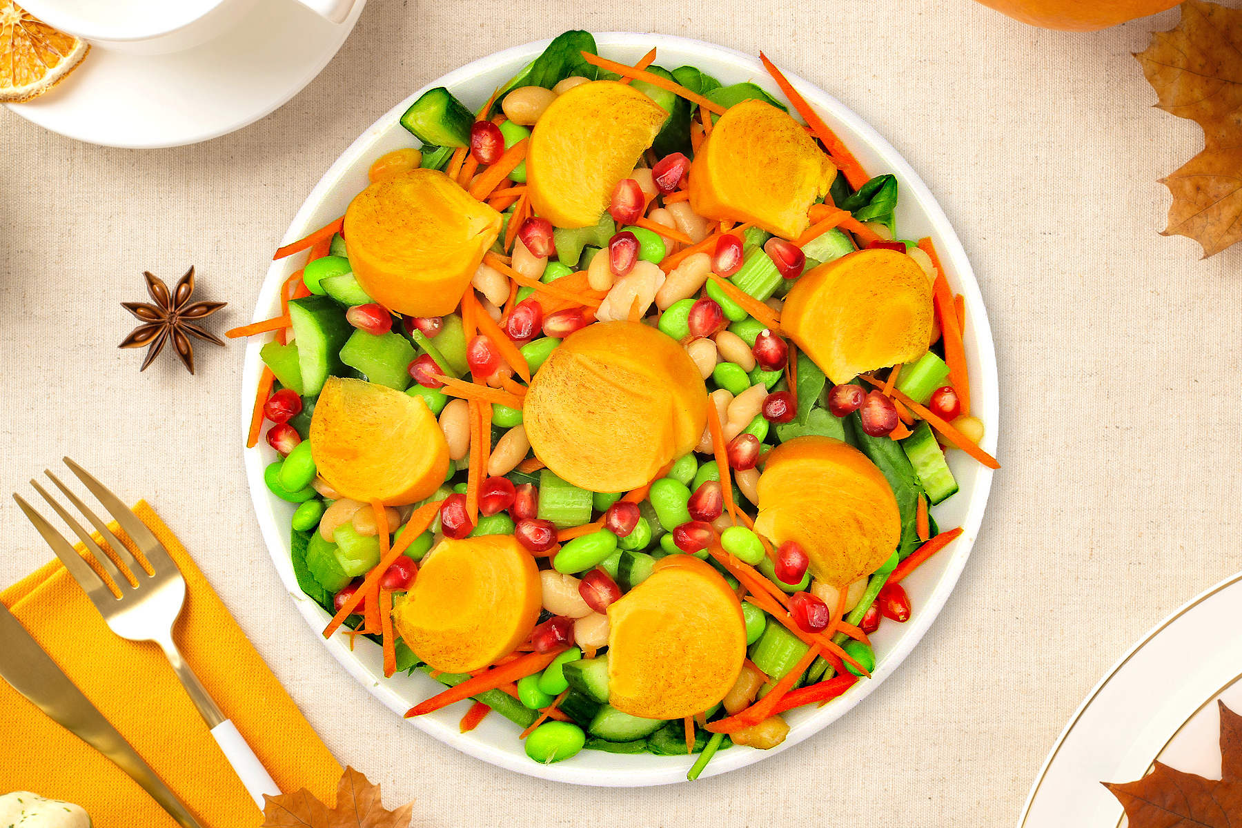 Persimmon Pomegranate Salad